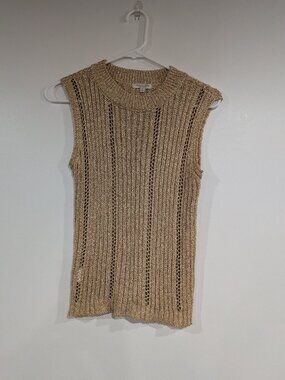 Marisa & Marie Sleeveless Gold Sweater Made in Italy Size Medium